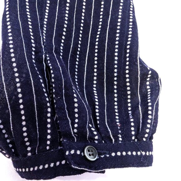 Madewell | 100% Cotton Openview Tunic Navy Striped Oversized Tassel Top | XS - Picture 8 of 11